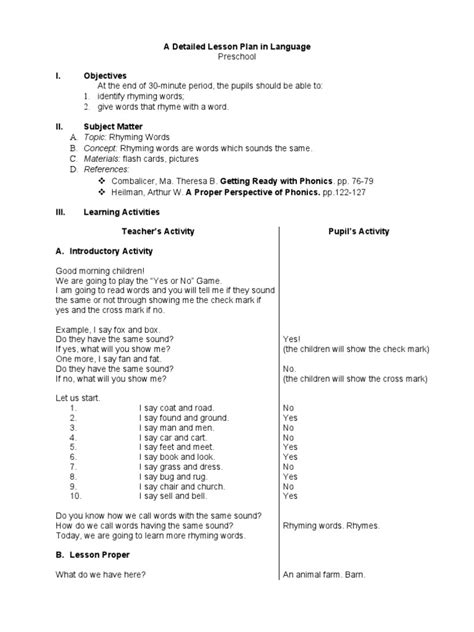 Detailed Lesson Plan In Math Grade 1 Philippines Detailed Lesson Plan