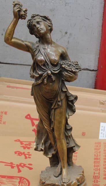 Folk Chinese Bronze Stand Nude Sexy Belle Beauty Girl Woman Miss