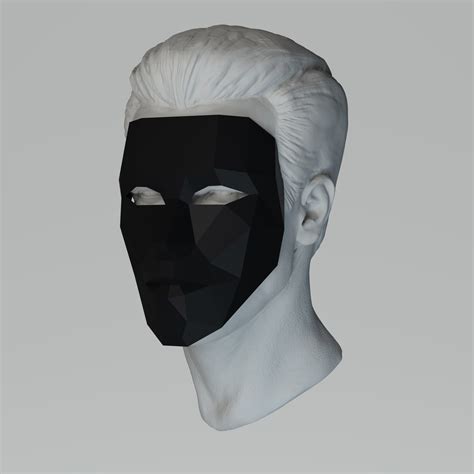 Papercraft 3d Face Mask Halloween Pepakura Carnival Low Poly Etsy