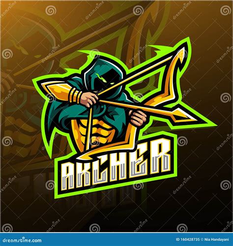 Archer Esport Mascot Logo Design Stock Vector Illustration Of Graphic