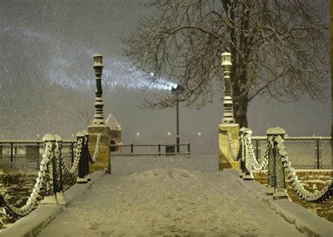 Snowy Evening In The Park Belgrade Fortress Belgrade Serbia Winter