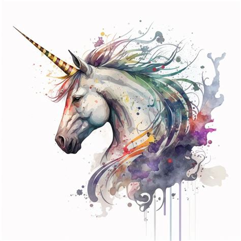 Premium Ai Image Whimsical Watercolor Unicorn Illustration