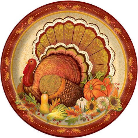 Give Thanks Thanksgiving Paper Dessert Plates 7in 8ct