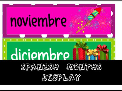 Spanish Months Display Teaching Resources