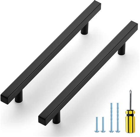 Ravinte Black Cabinet Handles Pack Inch Matte Black Square