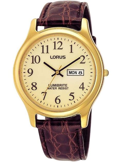 Handmade watch straps from spain using top grain leathers. Lorus Mens Gold Plated Brown Leather Strap Watch RXF48AX9