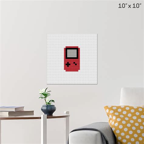 Game Boy Pixel Art Wall Poster Build Your Own With Bricks Brik