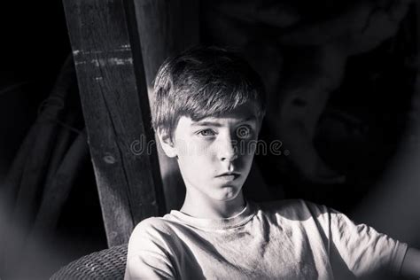 Portrait Of A Beautiful Teenage Boy Stock Photo Image Of Alert