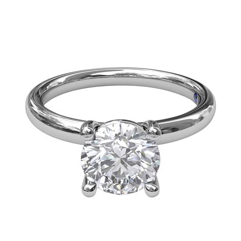 White Gold Solitaire 4 Prong Ring Setting With Diamond Gallery 2 Ct