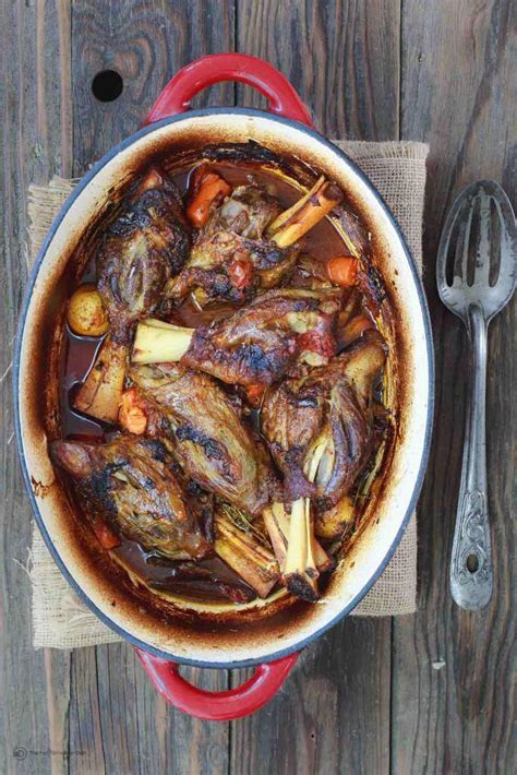 Highly season the lamb shanks on both sides with salt and pepper. lamb dishes #NiceLambRecipes | Braised lamb shanks, Braised lamb shanks recipe, Lamb shank recipe