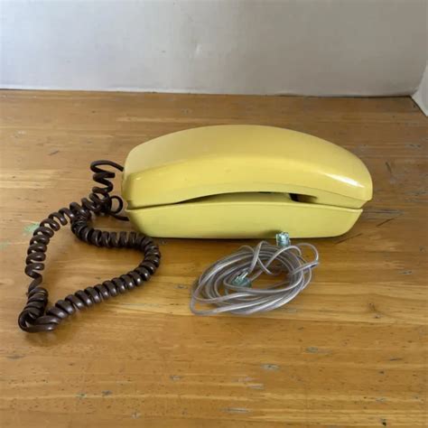 Vintage Yellow Push Button Telephone 1980s Works With Cords 2500