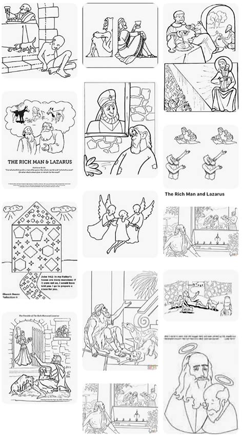 The Parable Of The Rich Man And Lazarus Coloring Page Sundayschoolist