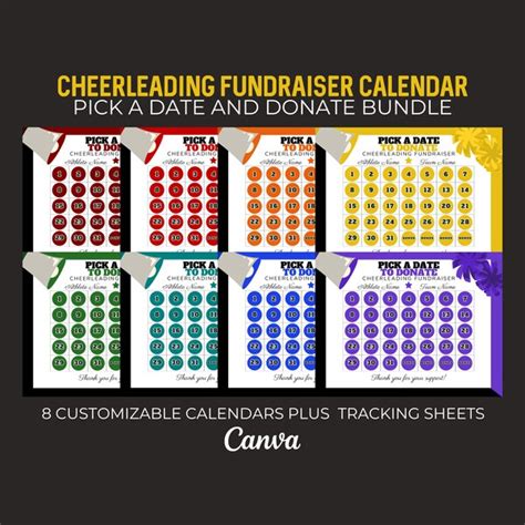 Editable Cheer Pick A Date To Donate Printable Cheerleader Etsy