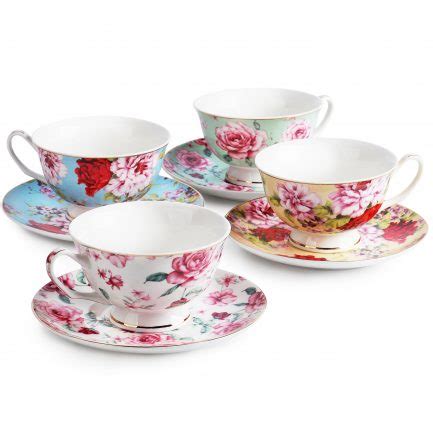 BTäT Tea Cups Tea Cups and Saucers set of 4 BTAT