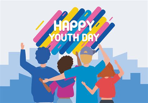 Happy Youth Day Poster With Young People 670482 Vector Art At Vecteezy