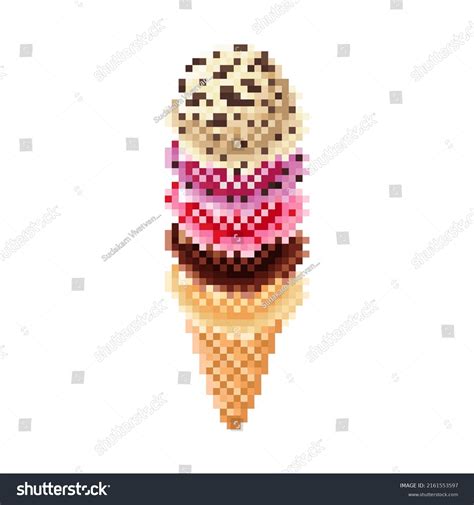 Ice Cream Cone Pixel Art Vector Stock Vector Royalty Free 2161553597