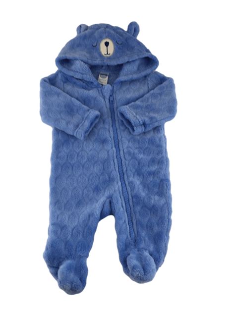 Nb Blue Zipe Fleece Onesie Ackermans Petit Fox