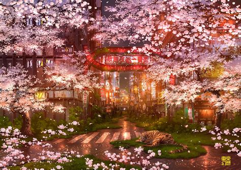 Aggregate 84 Night Anime Cherry Blossom Tree Vn