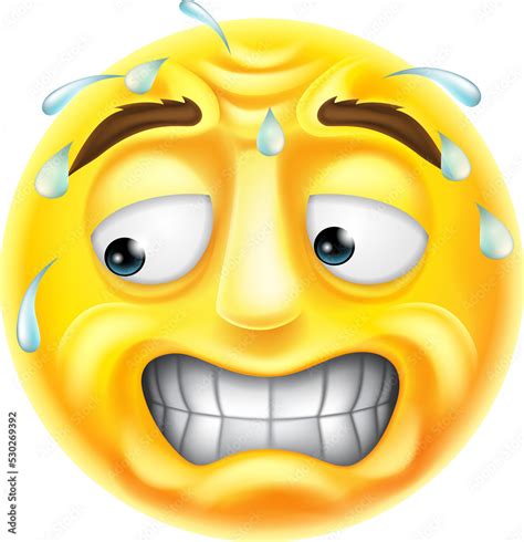 Scared Emoticon Emoji Stock Illustration Adobe Stock