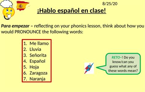 Spanish Target Language Lesson Teaching Resources
