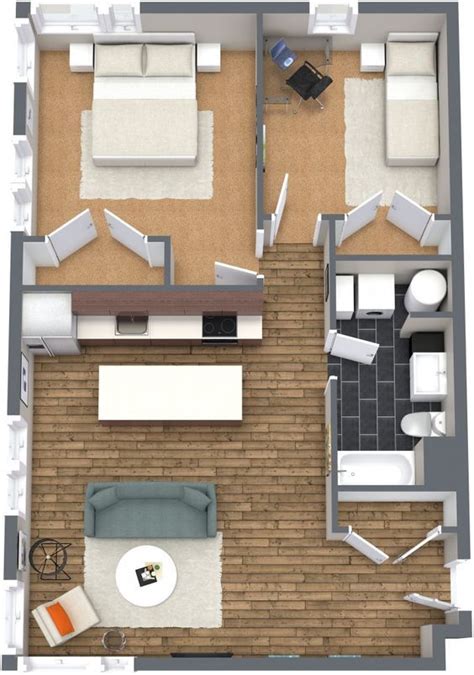 Planos De Departamentos Dos Dormitorios Construye Hogar 2 Bedroom