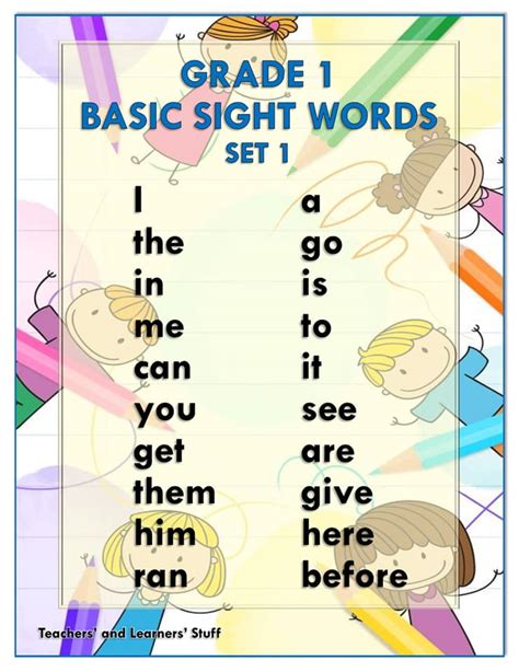 Sight Words For 6 Graders