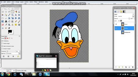 Gimp Tutorial How To Draw A Cartoon Trace Donald Duck Youtube