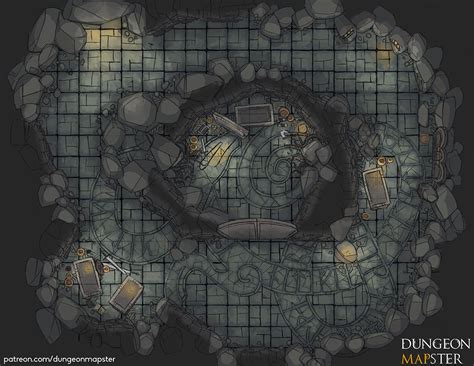 Barrow Tomb And Hill Fantasy Map Dungeon Maps Tabletop Rpg Maps