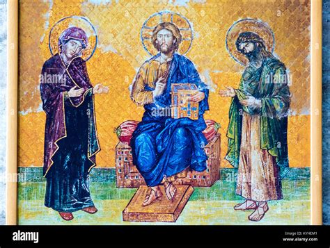 Jesus Christ Pantocratordetail From Deesis Byzantine Mosaic In Hagia