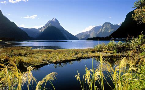 Landscapes Nature Wallpaper Hd Milford Sound Fjordland New Zealand