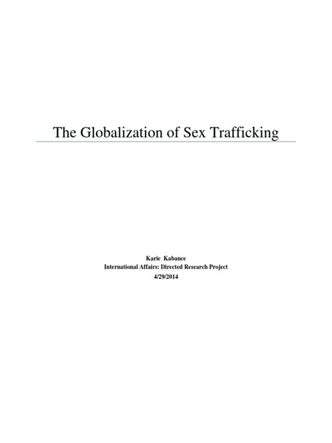 The Globalization Of Sex Trafficking Karie Kabance 2014 Pdf Pdf