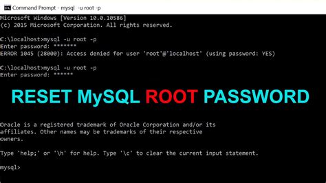Simplest Way To Reset Mysql Root Password