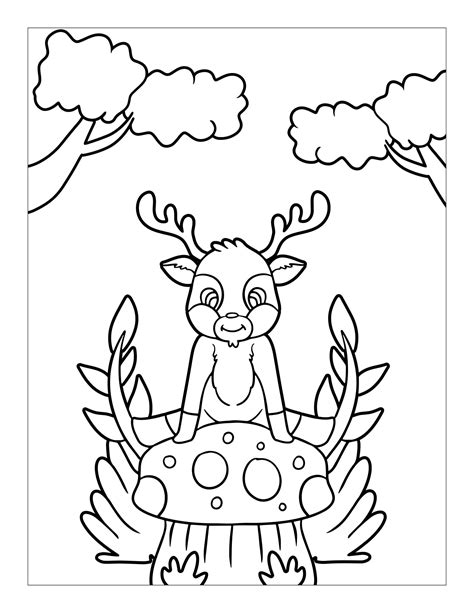 Cute Woodland Animal Colouring Pages Simple Childrens Etsy