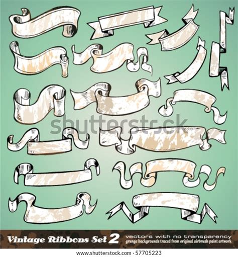 Vintage Ribbons Old Distressed Look Ancient Stock Vector Royalty Free