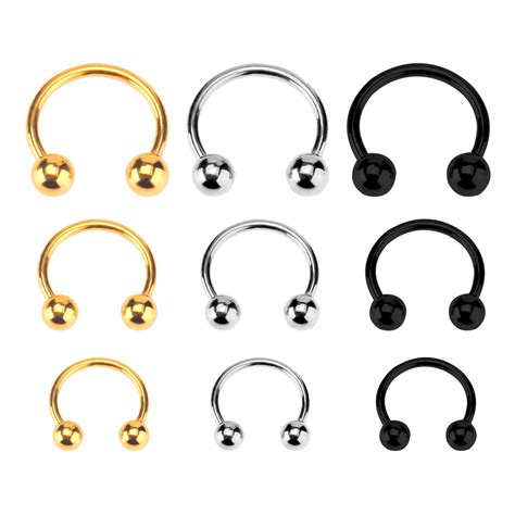 9pcslot Fashion Nose Ring Hoop Nose Rings 316l Stainless Steel Womens Nose Rings Piercing Lip