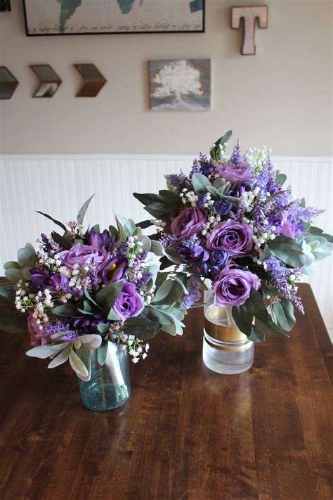 silk wedding flowers in wisteria and ivory — silk wedding flowers and bouquets online love is