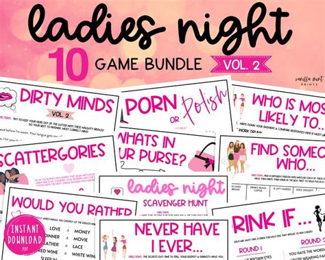 Ladies Night 10 Game Bundle Volume 2 Ladies Night Party Etsy In 2022 Ladies Night Party