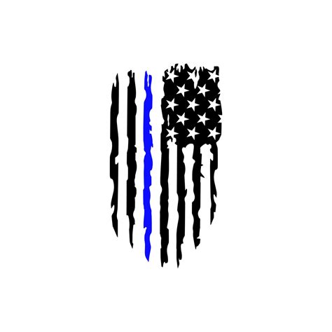 Thin Blue Line Flag Decalblue Thin Line Flag Decalback The Etsy