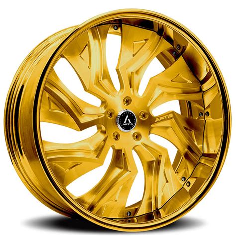 Oe wheels llc 24 inch fit chevy silverado tahoe gmc sierra yukon cadillac escalade ca88 gunmetal mach'd 24x10 rims hollander 4738 set. 24" Artis Forged Wheels Buckeye Gold Rims #ATF056-9