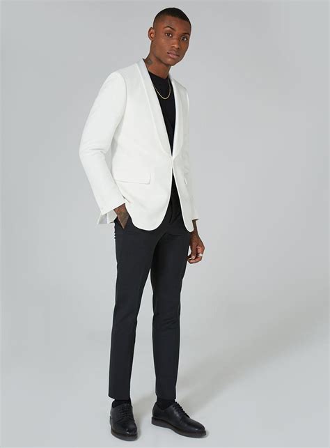 Mens suit jacket in australia. TOPMAN White Jacquard Tuxedo Jacket With Satin Lapel for ...