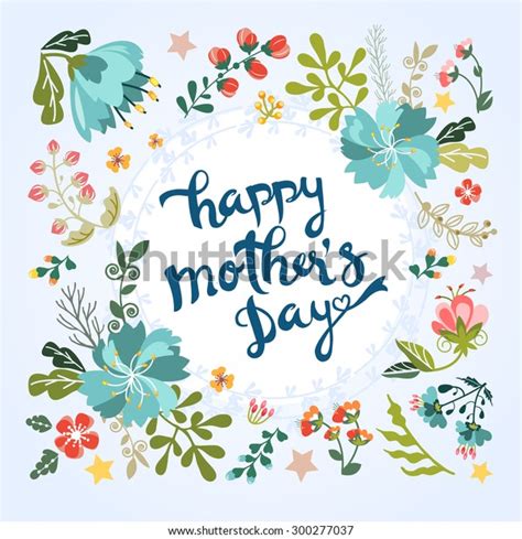 Happy Mothers Day Floral Greeting Stock Vector Royalty Free 300277037