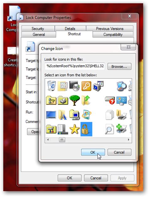 Create A Shortcut To Lock Computer In Windows 7