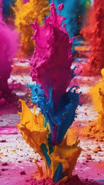 Premium Ai Image Happy Holi Festivals Paint Splash