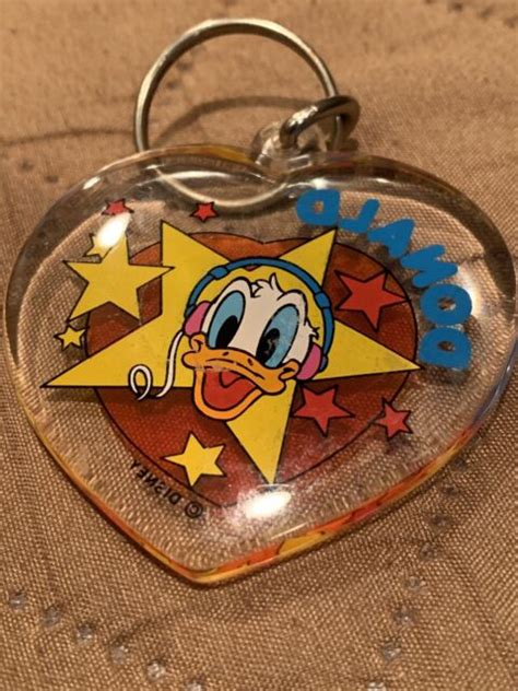 Vintage Donald Duck Heart Keychain Ebay