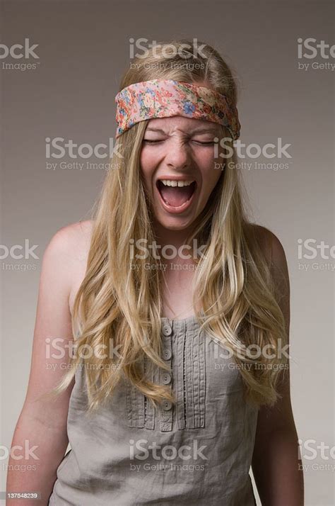 Teenage Girl Yelling Stock Photo Download Image Now Bandana