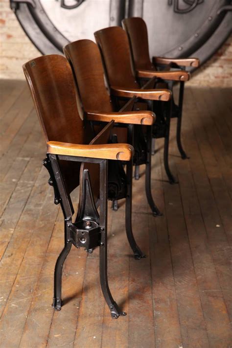 Used theater seats for sale are often an option for those who want to consider a creative or economic option. Vintage Original Wood and Steel Folding Theater Seats ...