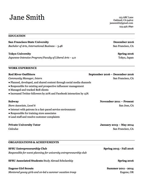 Larger professional experience and education sections; Simple Resume Sample Format - Database - Letter Templates