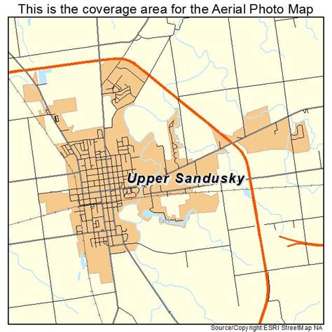 Aerial Photography Map Of Upper Sandusky Oh Ohio