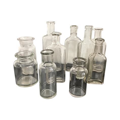 Glass Bottle Collection Set Of 10 Chairish