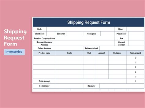 Excel Of Shipping Request Formxls Wps Free Templates